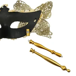 Halloween Party Mask med Hållpinne Kvällsbal Maskerad><noscript><img width=