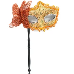 Halloween Party Mask med Hållpinne Kvällsbal Maskerad><noscript><img width=