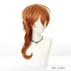 Halloween Peruk Bungou Stray Dogs Cosplay Nakahara Chuuya Peruk Anime Män 20 Tum Hår Julparty Värmebeständiga Syntetiska Peruker + Gratis Mössa><noscript><img width=