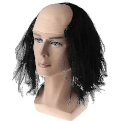Halloween Peruker Flintskalligt Hår Maskerad Kostymfest Rolig Cosplay Prop Svart/vit><noscript><img width=