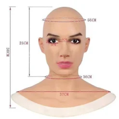 Halloween Realistisk Vuxen Kvinna Latex Huvudskydd Fancy Cosplay Mask><noscript><img width=