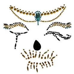LAIQIANKUA Halloween Rhinestones 1 bit smink egyptisk drottning prydnad><noscript><img width=