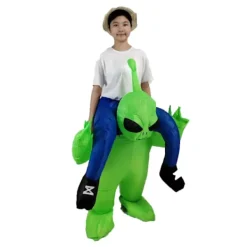 Halloween rolig åkande utomjording uppblåsbar dräkt, semesterfest rekvisita dräkt, Uppblåsbara Halloween-dräkter för tonåringar barn 90-140cm-FA-> Dräkter