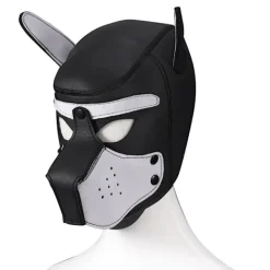 Halloween Rollspels Hundmask Huvudbonad Vadderad Latex Gummi Party Masker Valp Cosplay Öron Set Erotiska Sexleksaker för Kvinnor Män~06160> Masker