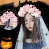 Halloween Ros Slöja Demon Halloween Dekoration Fest Klä Upp Rekvisita> Huvudbonader