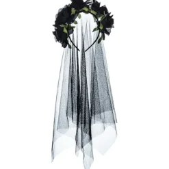 Halloween Rose Blomsterhuvudband Dag av de döda Blomsterhuvud med> Huvudbonader