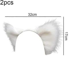 Halloween Räv Katt Konstgjord Päls Öron Hårband Handgjort Djur Päls Öron Hårband> Huvudbonader