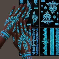 Halloween självlysande tatueringar><noscript><img width=