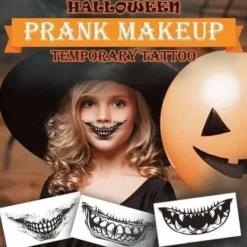 Halloween skämt smink tillfällig tatuering, vuxna barn clown skräck><noscript><img width=