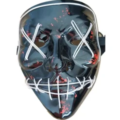 Halloween Skräckmask Cosplay Led Costume Mask Light Up Halloween festlig fest (Glödande isblå)> Masker