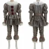Halloween Stephen King's It Pennywise Clown Cosplay Kostym för Män Fest Fancy Dress Up Outfit Set M> Dräkter