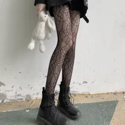 Halloween Strumpbyxor för kvinnor Spindelnät Bodysuit Witch Fancy Dres><noscript><img width=