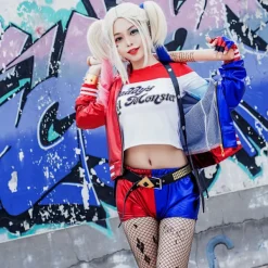 Halloween Sui cide Squad Harley Quinn Sui cide Squad cosplay kostym-FD- height 130cm><noscript><img width=