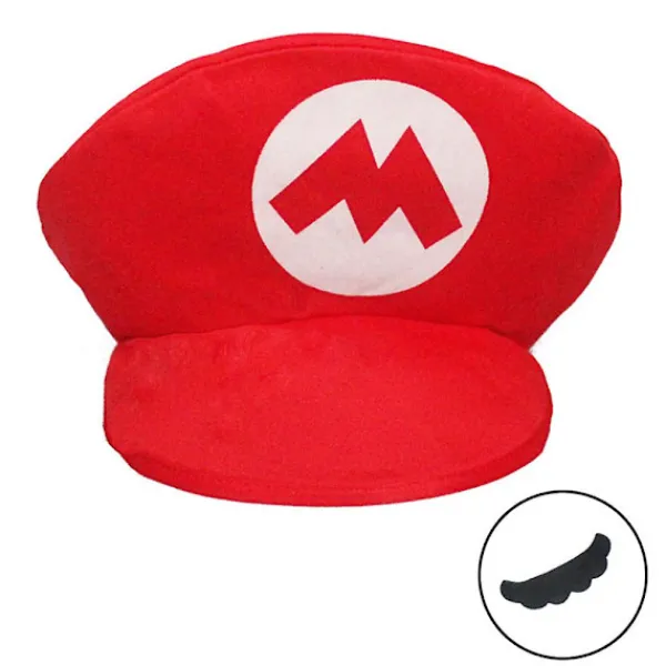 FMYSJ Halloween Super Mario Bros Cosplay Skumröd eller Grön Hatt med Mustasch Karneval Party Cap Rekvisita Kostymtillbehör (FMY)> Huvudbonader