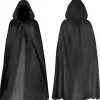 Halloween Svart Huva Kåpa Skördarens Kåpa Svart Djävulens Kåpa Cosplay Bal Maskerad Halloween Maskerad Vuxna Barn Maskeraddräkt(er 180cm)> Dräkter