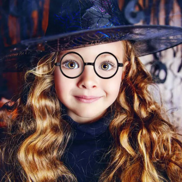 Halloween svarta runda bågar Harry Potter glasögon utan linser> Tillbehör