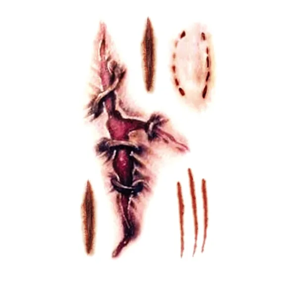 Halloween Tatuering Bites & Scratches 1-Pack> Smink