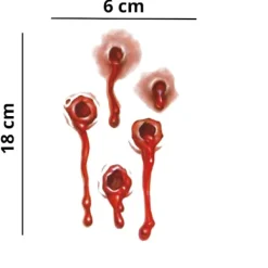 Halloween Tatuering Bloody Bullets 5-Pack> Smink