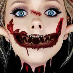 Halloween Tatuering Klistermärken 10ST Clown Skräck Mun Tatuering Klistermärken Dekal, Halloween Temporära Tatueringar Ansikte Kropp Smink för Halloween Dekorationer | Fyndiq> Smink