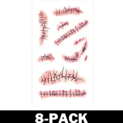 Delivast Halloween Tatuering Sår Stygn 8-Pack> Smink