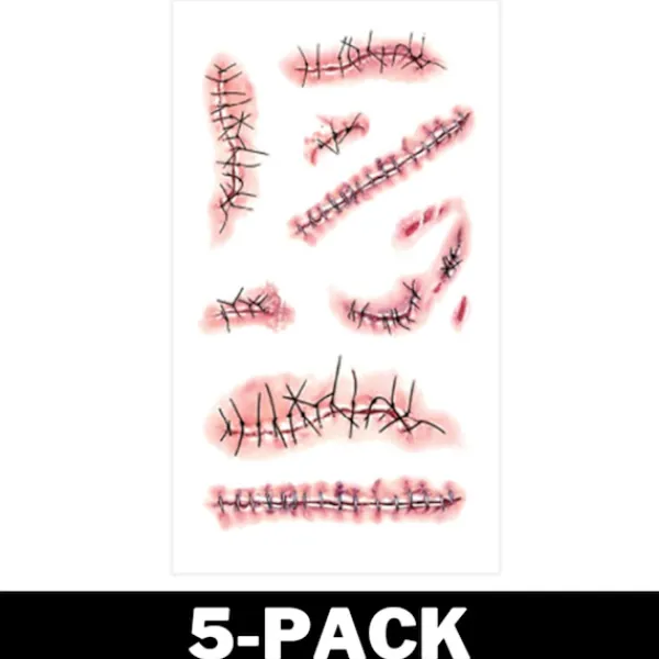 Delivast Halloween Tatuering Sår Stygn 8-Pack> Smink