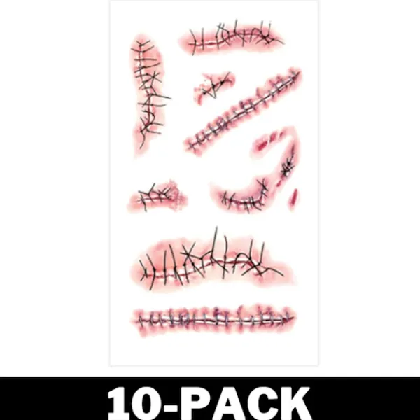 Delivast Halloween Tatuering Sår Stygn 8-Pack> Smink