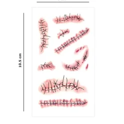 Halloween Tatuering Sår Stygn Enkel Användning 3> Smink