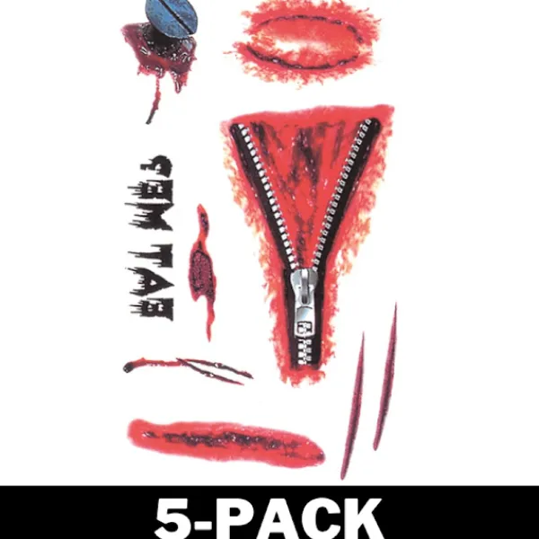 Halloween Tatuering Zipper & Bites 5-Pack> Smink