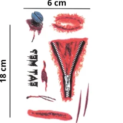 Delivast Halloween Tatuering Zipper & Bites 1-Pack> Smink