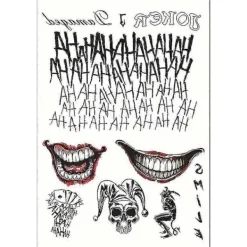 Halloween Temporära Tatueringar, Temporär Tatuering Joker Tatuering Rosett Klistermärke Karneval Halloween...halloween Dekoration 2st> Smink