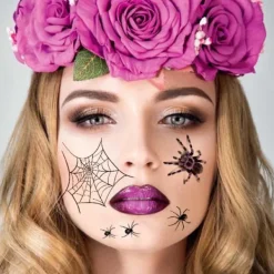 Halloween Temporära Tatueringar för Barn - Pumpor Spindlar & Döskallar [YDE] Spider><noscript><img width=