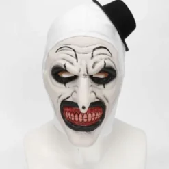Halloween Terrifier Mask Clownmask Läskig Joker Kostym Halloween Horror Krypande Mask för Vuxna Män Kvinnor><noscript><img width=