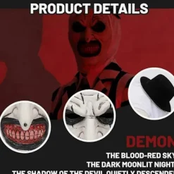 Halloween Terrifier Mask Clown Mask Läskig Joker Kostym Halloween Skräck Läskig Mask för Vuxna Män Kvinnor><noscript><img width=