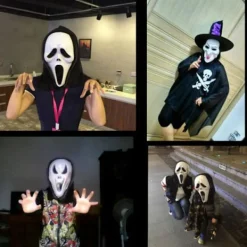 Halloween Terror Mask Set med 6 former, Ghostface, Skalle No,><noscript><img width=