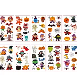 Halloween tillfälliga tatueringar klistermärken, halloween födelsedagsfest> Smink