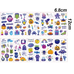 Halloween tillfälliga tatueringar klistermärken, halloween födelsedagsfest> Smink