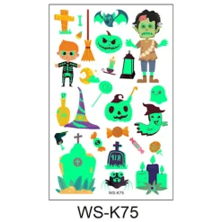 Halloween Tillfälliga Tatueringar för Män och Kvinnor 6-pack> Smink