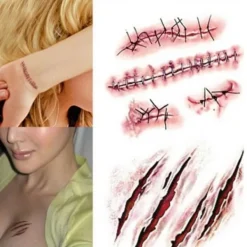 Beau Care Halloween Zombie Acars Tatueringar Vattentät 3D Bet Mark Tatuering Klistermärke><noscript><img width=