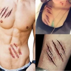 Beau Care Halloween Zombie Acars Tatueringar Vattentät 3D Bet Mark Tatuering Klistermärke><noscript><img width=