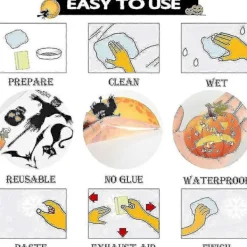 Halloweendekorationer, Halloweenfönsterdekorationer, Dekaler för Halloween><noscript><img width=