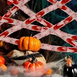 Halloween-dekorationsrekvisita, blodbandage-smink med blodgauzebandage, skräckdekoration hemsökt husrekvisita scen> Smink