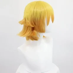 Halloweenfest Demon Slayer Agatsuma Zenitsu Cosplay Party Kostym Outfits Anime Set Gåvor One Size - Wig><noscript><img width=