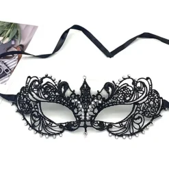 Halloween-fest Spetsmask Halv Ansikte och Sexig Festmask (Svart)> Masker