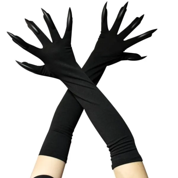 Halloween-Handskar för Vuxna Halloween-Klor Långa Svarta Djurfötter Handskar med Läskiga Långa Naglar Roliga Spöke Svarta Naglar> Tillbehör