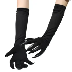 Halloween-Handskar för Vuxna Halloween-Klor Långa Svarta Djurfötter Handskar med Läskiga Långa Naglar Roliga Spöke Svarta Naglar><noscript><img width=