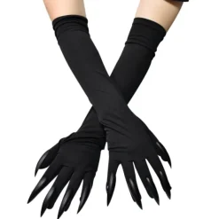Halloween-Handskar för Vuxna Halloween-Klor Långa Svarta Djurfötter Handskar med Läskiga Långa Naglar Roliga Spöke Svarta Naglar><noscript><img width=