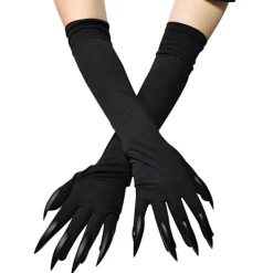 Halloween-handskar Vuxna Halloween-klor Långa svarta djurfötter Handskar med läskiga långa naglar Roligt spöke><noscript><img width=