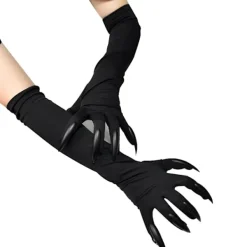 Halloween-handskar Vuxna Halloween-klor Långa svarta djurfötter Handskar med läskiga långa naglar Roligt spöke><noscript><img width=