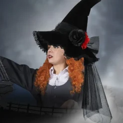Jettbuying Halloween-Hatt för Kvinnor Häxhatt Häxhattar för Kvinnor><noscript><img width=