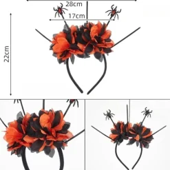 Halloween-huvudbonad, svart gotisk hårtillbehör, spöke, brud, brudklänning No,> Huvudbonader